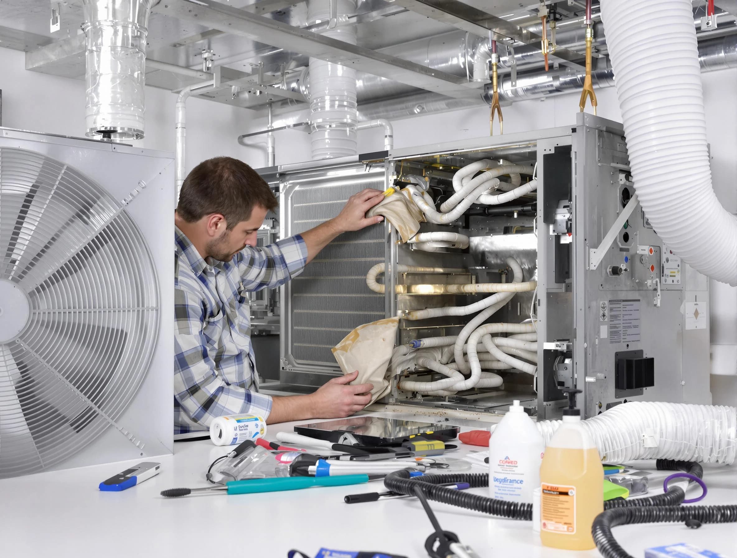 North Druid Hills Air Duct Cleaning specialist performing precision AC coil cleaning in North Druid Hills