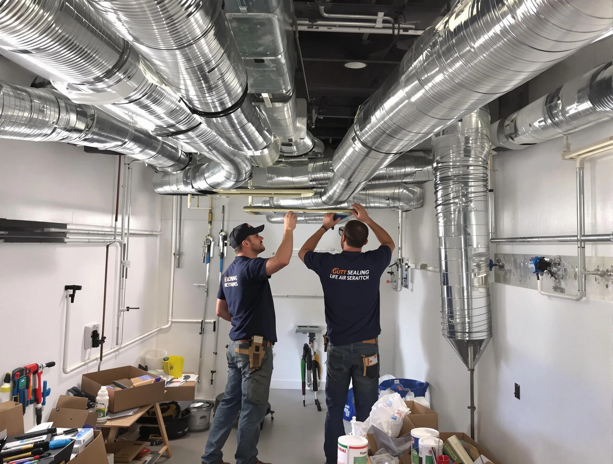 North Druid Hills Air Duct Cleaning technician applying professional duct sealing solutions in North Druid Hills