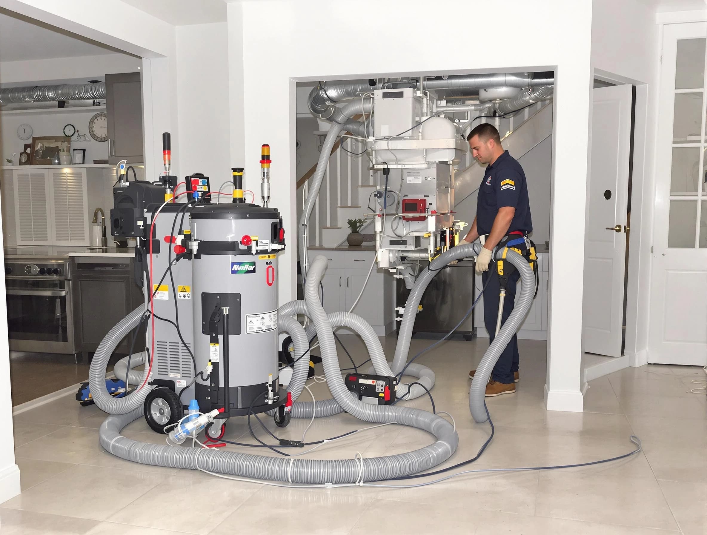 North Druid Hills Air Duct Cleaning technician operating negative pressure cleaning equipment for thorough duct maintenance in North Druid Hills