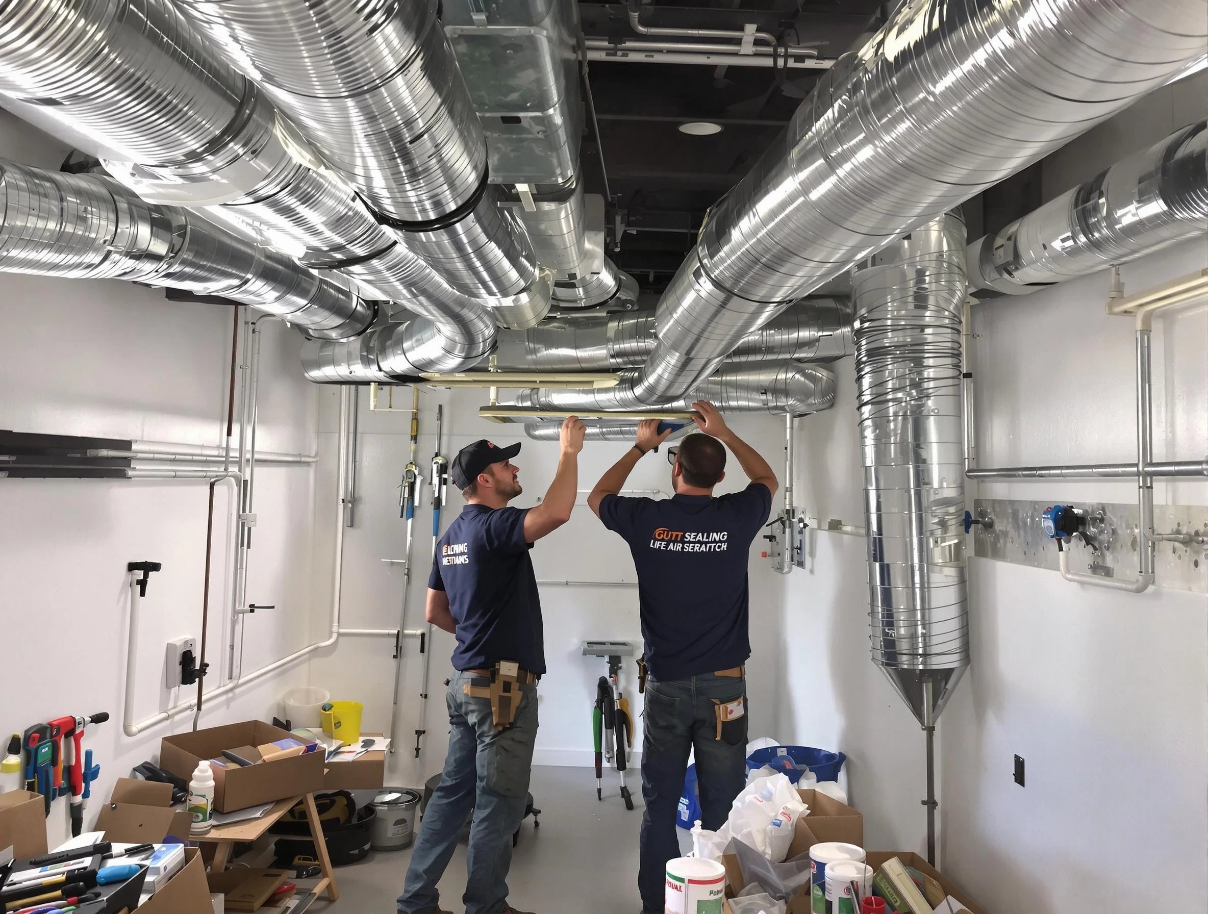 North Druid Hills Air Duct Cleaning technician applying professional duct sealing solutions in North Druid Hills