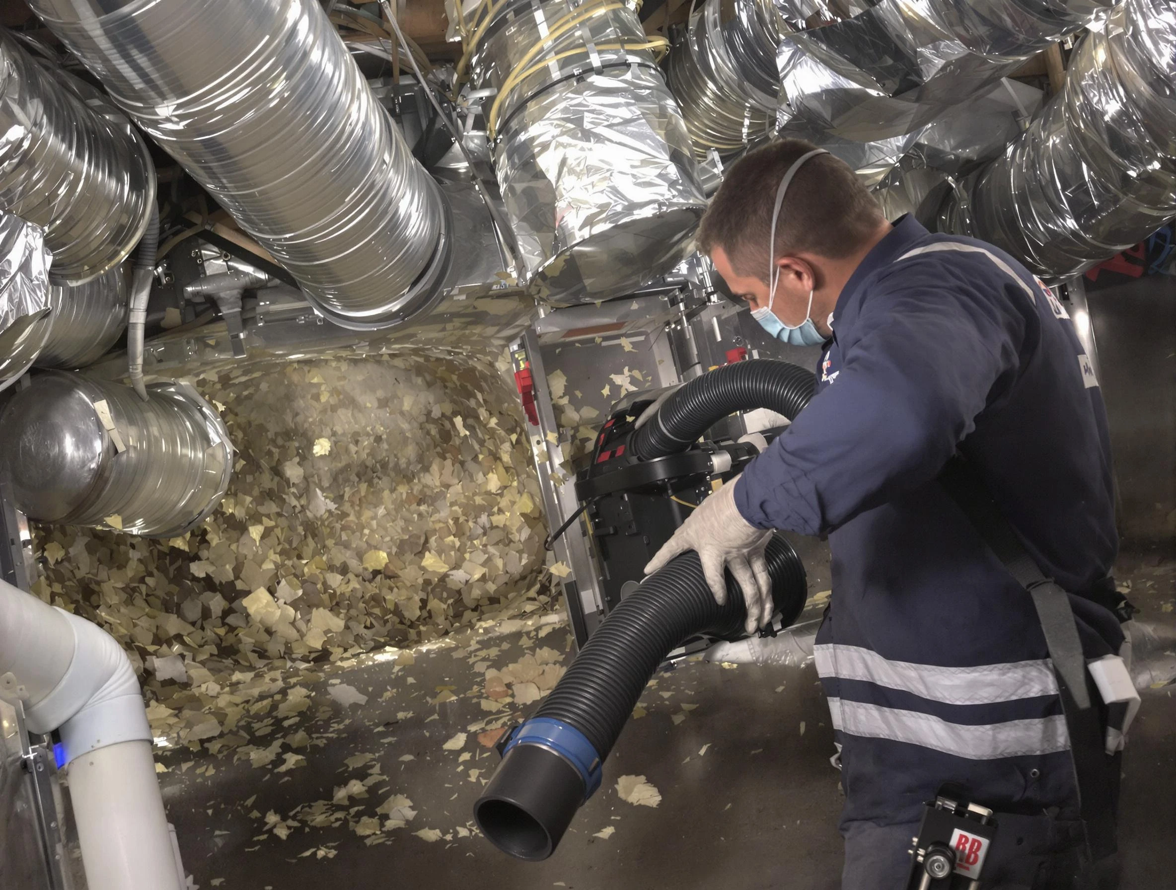 North Druid Hills Air Duct Cleaning specialist operating negative pressure cleaning equipment for thorough duct maintenance in North Druid Hills